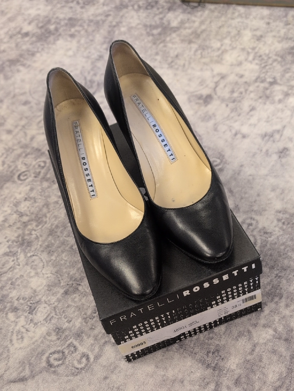 Fratelli Rossetti Black Leather Pointed Pumps
